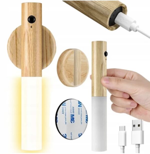 Lampka kinkiet z czujnikiem ruchu i zmierzchu, na magnes