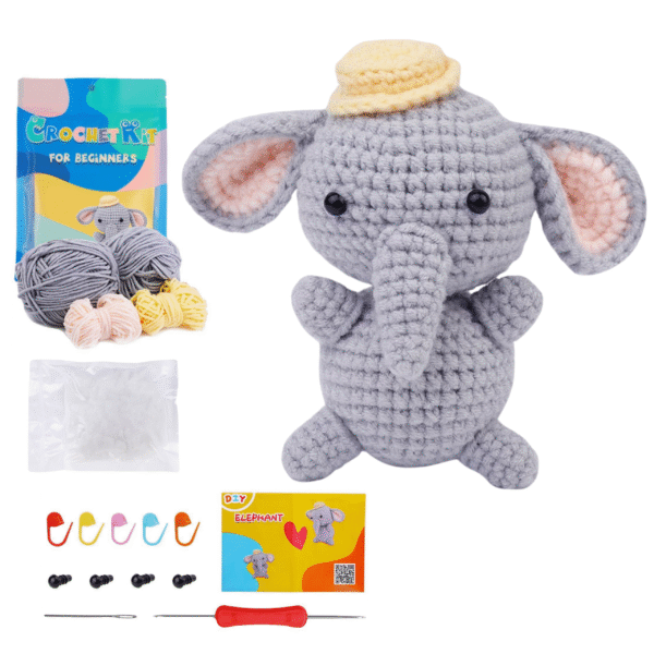 Zestaw do szydełkowania DIY słonik