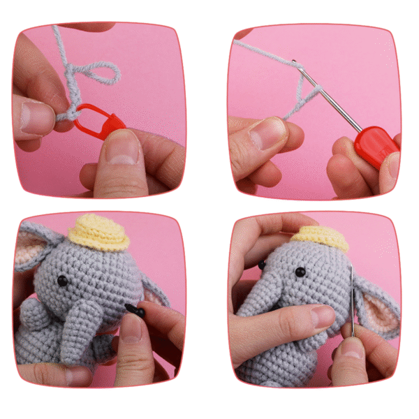 Zestaw do szydełkowania DIY słonik