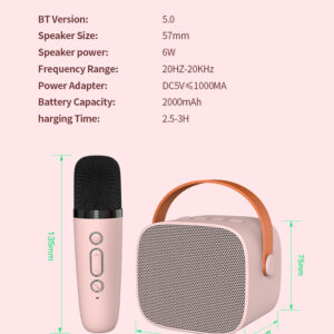Karaoke zestaw dwa mikrofony audio, głośnik bluetooth HIT święta prezent