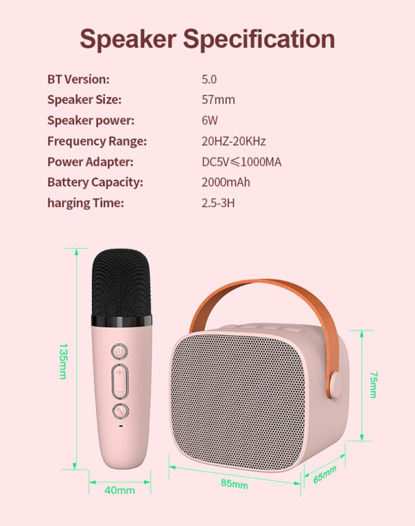 Karaoke zestaw dwa mikrofony audio, głośnik bluetooth HIT święta prezent