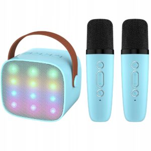 Karaoke zestaw dwa mikrofony audio, głośnik bluetooth