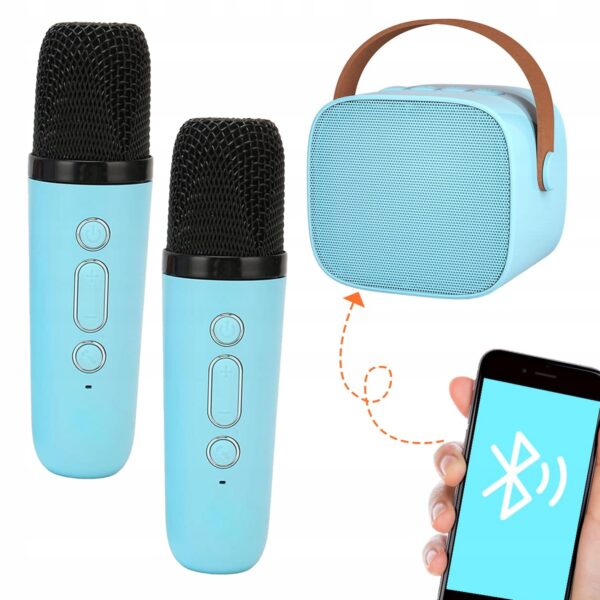 Karaoke zestaw dwa mikrofony audio, głośnik bluetooth