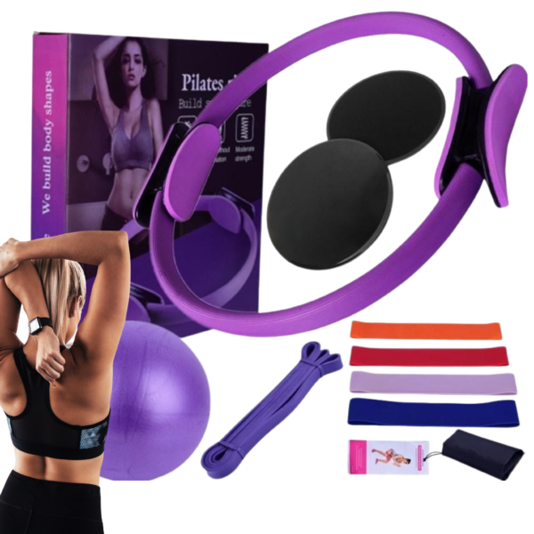 Zestaw do ćwiczeń pilates ring gumy piłka