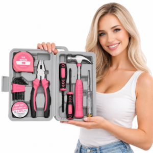 narzpink Zestaw narzędzi domowych PINK w walizce