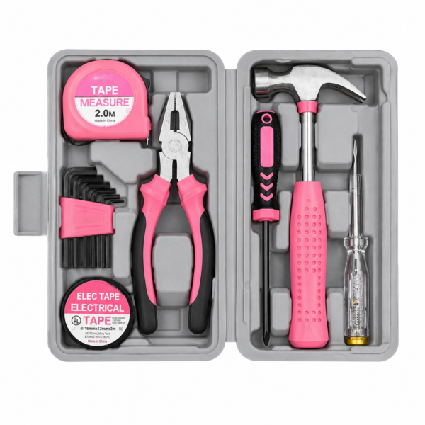 Zestaw narzędzi domowych PINK w walizce