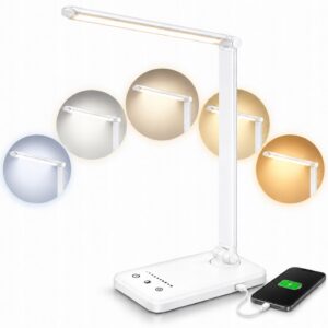 Lampka biurkowa LED – 5 barw światła, ściemnianie i timer