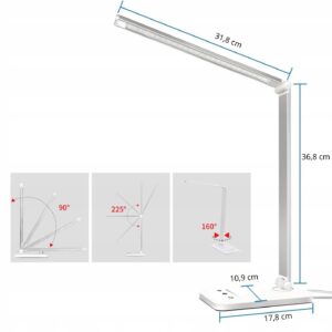 Lampka biurkowa LED – 5 barw światła, ściemnianie i timer